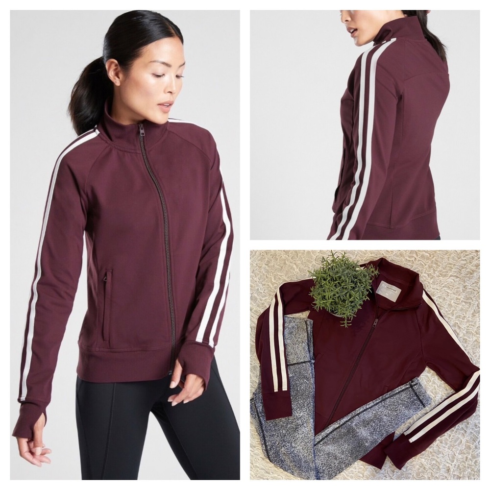 Athleta Circa Track Warmup Light Jacket Zip Up Athletic Running Workout Top XS